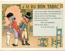 CHROMO PUBLICITAIRE / ILLUSTRATEUR GERBAULT ALCOOL RICQLES / J'AI DU BON TABAC