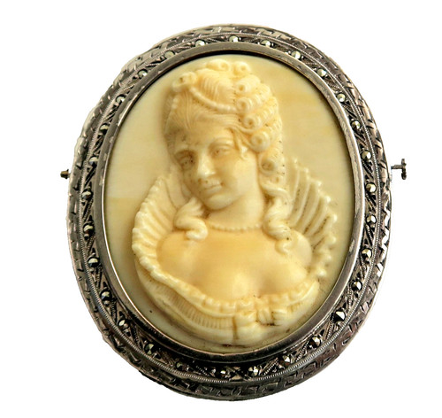 Broche camee femme col - camee,