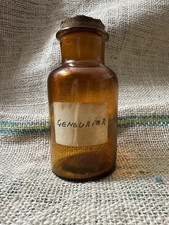 Flacon Pharmacie Verre Ambré Apothicaire Ancien