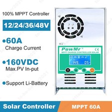 Régulateur de charge solaire MPPT 60 A, tension maximale PV 160 VCC 12/24/36/48V