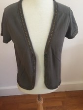 Gilet Veste Zadig Et Voltaire Kaki Grisé Manches Courtes Taille M