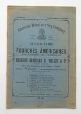 Catalogue MACHINES AGRICOLES R. WALLUT & Cie Fourches Agriculture, PARIS 1927