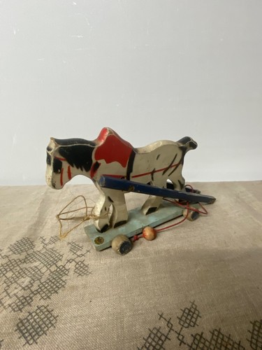 Ancien jouet bois cheval à - en,