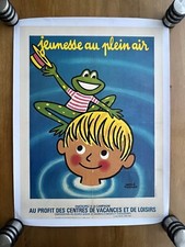 Affiche ancienne originale  « Jeunesse au plein air» - 1975 - Hervé Morvan