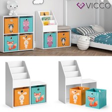 Étagère pour enfant Bibliothèque rangement Boîte pliable Luigi blanc Vicco