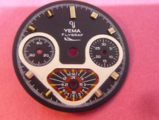 Rare  Cadran de Chronographe Yema  Flygraf,  Valjoux 7736