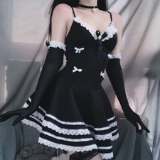 Lolita Robe Dentelle Jupe Superposé Lingerie Soubrette Pyjama Ensemble Nuit Sexy