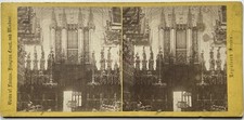 UK Chapelle Saint-Georges de Windsor Orgue c1870 Photo Stereo Vintage Albumine