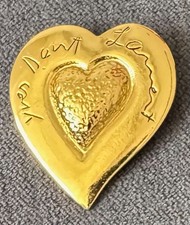 BROCHE CŒUR DORÉ YVES SAINT