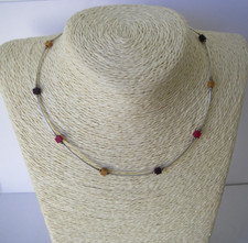 collier 5gr en ARGENT massif 925 cubes multicolores silver necklace N°65