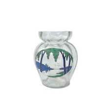 VASE BOULE SIGNÉ ELY - EN VERRE ÉMAILLÉ ART-DÉCO