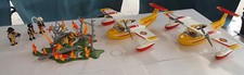 PLAYMOBIL - ALERTE AU FEU !! LA FORET BRULE - 3 POMPIERS + 2 CANADAIRS SONT LA