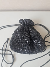 Sac boule noir perles et
