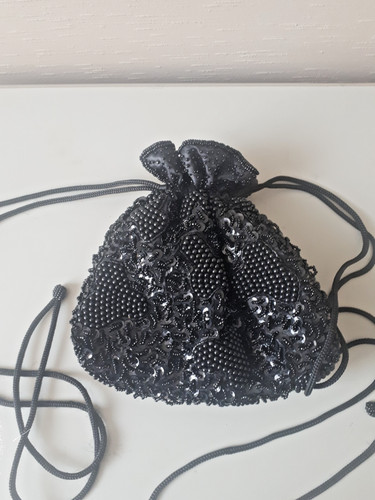Sac boule noir - , perles
