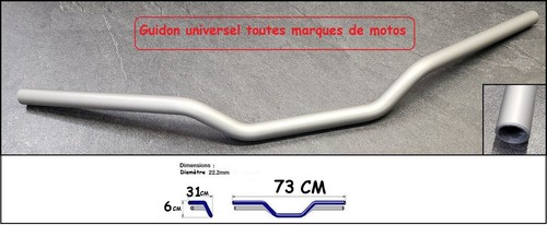Guidon universel acier - acier, largeur