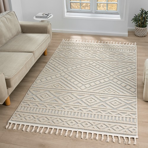 Tapis boho lavable séjour - tapis,