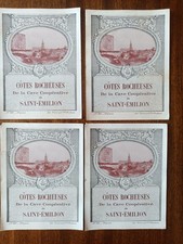 Lot 4 étiquettes anciennes vin Côtes Rocheuses cave de Saint-Emilion Bordeaux