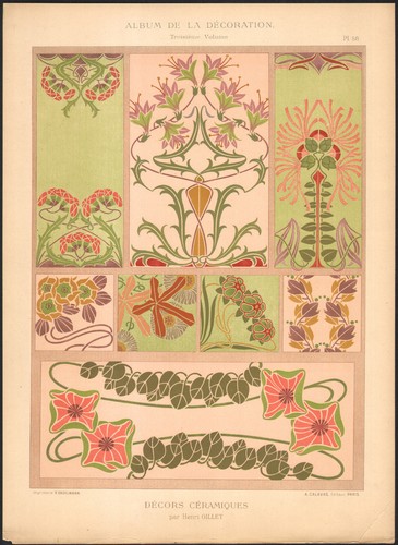 1900 lithographie art nouveau - lithographie,