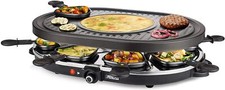 Appareil Raclette Grill 8 Ovale Noir 1200w Portable Leger Interieur Exterieur Me