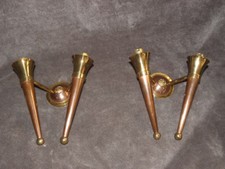 PAIRE applique applique laiton bronze bauhaus cuivre art déco ancien luxe rétro