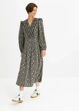 Robe Midi Imprimée Noir Avec