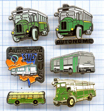Lot de 6 Pin's RATP anciens BUS autobus parisiens RENAULT TN6C / SUD / AUTONOME
