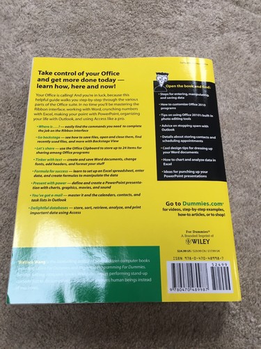 Office 2010 for dummies book - 2010,