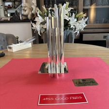 VASE ORGUE 5 TUBES DESIGNER GIO PONTI CHRISTOFLE  TRÈS BEL ÉTAT METAL ARGENTE 33