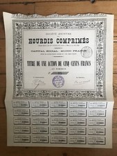 RARE =  HOURDIS COMPRIMES 1892