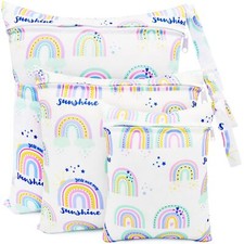 Sac Couches Lavables Sac à Couches 3 Pcs Réutilisable Wetbag Sac Etanche Orga...