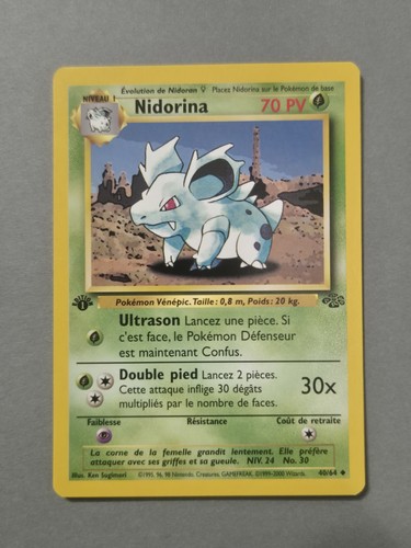 Carte pokémon nidorina 1ere - pokémon,