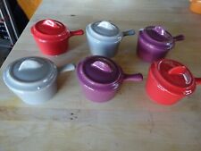 LOT DE 6 VERRINES AMUSE BOUCHE CERAMIQUE COLORES AVEC COUVERCLES NEUF