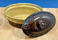 Terrine En Terre Cuite Vernissée Ancienne, Avec Couvercle, Cuisine Vintage #1