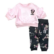 Ensemble bébé fille - Minnie 2 . Couleur rose. Cadeau pour bébé de 3 à 24 mois.