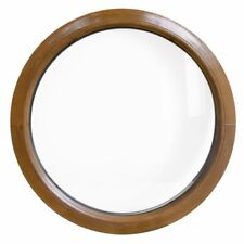 Fenêtre ronde fixe PVC Chêne Doré Oeil de boeuf effet bois
