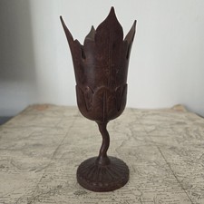 Vase Ancien en Bois Sculpté