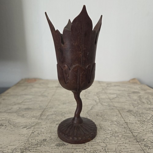 Vase ancien bois sculpté - vase, en