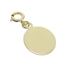 Charm Plaque Ovale en Or Jaune