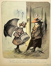 Francisque POULBOT - "Ca y est… la patronne… deux jumeaux! ...".