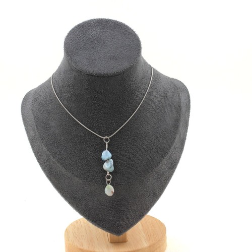 Collier perles larimar de - larimar,