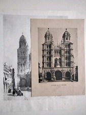 Photo et Gravure de l' église Saint Michel de Dijon