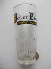 1960 Verre à bière REUZE BIER Dunkerque brasserie Carlier verre côtelé Nord rare