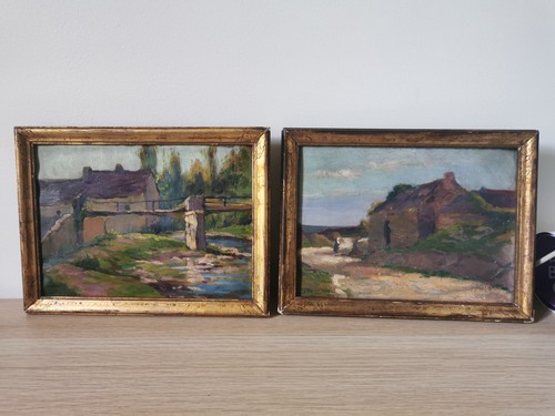 Paire petits tableaux par - de,