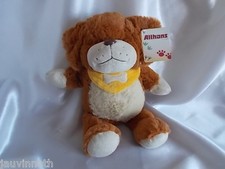 Doudou chien marron, écru