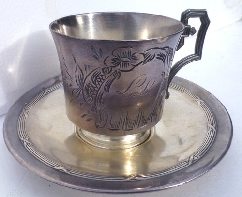 Tasse café thé argenté - tasse,