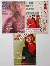 lot 3 revues l'Echo de la Mode 1965 n°36 37 38 magazines patrons couture tricot