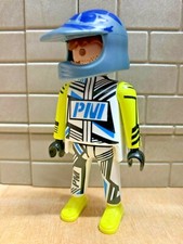 PLAYMOBIL Personnage Motard Pilote MotoCross Aventurier 04 - pour CUSTOM RARE