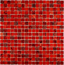 Mosaïque Pâte de Verre Rouge Miroir Mosaïque Mur Bain 92-0904_B 1 Mat