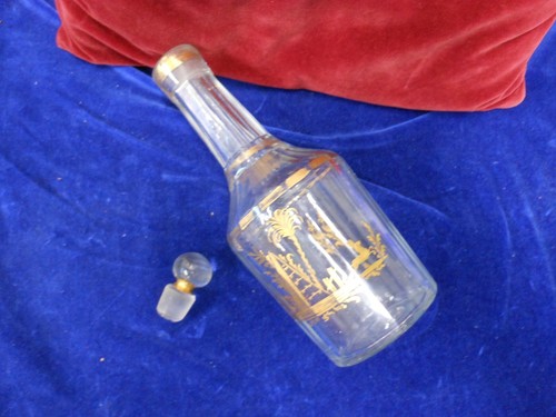 Flacon cristal 19ème dorure - flacon,