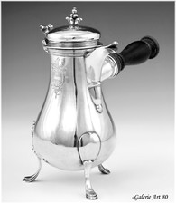 BELLON  : Rare Cafetière en Argent massif XVIIIeme MONTPELLIER 1767 Armoiries